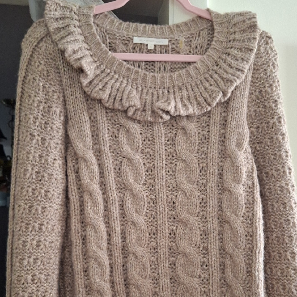 LoveShackFancy Alpaca and Cable Knit Sweater